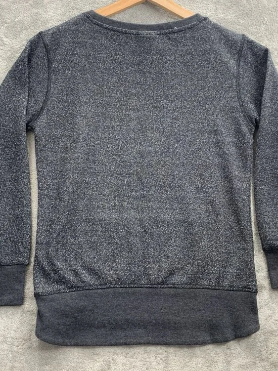 Anna Sui Sweater Womens Small Gray Crew Neck Graphic Print Logo Y2K Sweatshirt - Picture 7 of 7